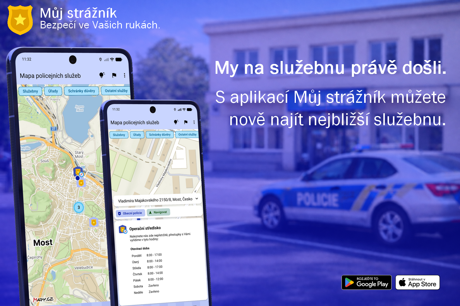 Můj strážník a mapa služeben.